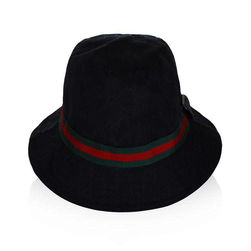 Gucci古驰 男士黑色涤纶棉质混纺渔夫帽 200036 FFKP01060