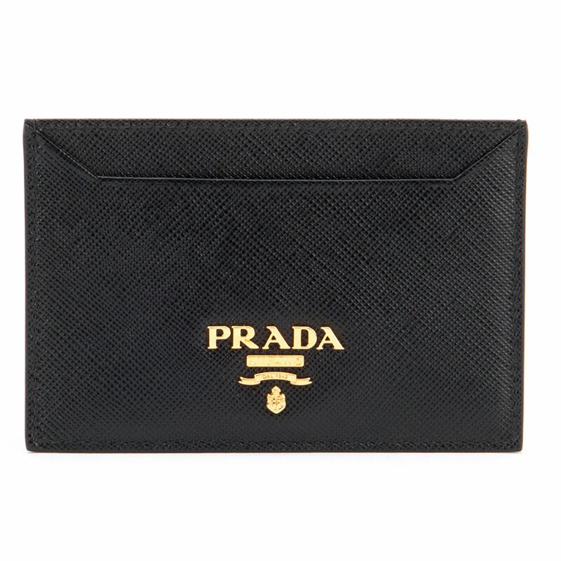 PRADA普拉达 女士敞口牛皮黑色卡包 1MC208 QWA F0002